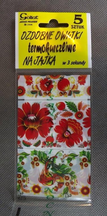 Kalkomania termokurczliwe owijki na jajka (5 sztuk)