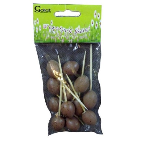 Komplet 10 Brązowych Jajek-Pików o Wielkości 1.5x8cm