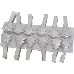 Komplet 12 choinek na klamerkach 5 cm