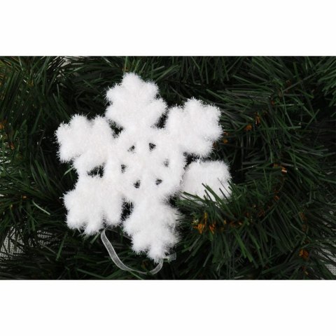 Komplet 2 Białych Opalizujących Śnieżynek Styropianowych 11cm w Boxie PVC