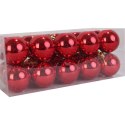 Komplet 20 czerwonych bombek plastikowych 5cm - gładkie, błyszczące