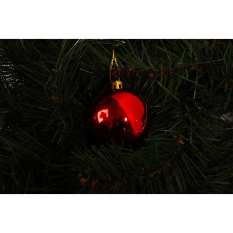 Komplet 20 czerwonych bombek plastikowych 5cm - gładkie, błyszczące