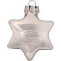 Komplet 4 Srebrnych Bombek Szklanych w Kształcie Gwiazd