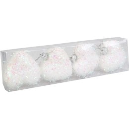 Komplet 4 serc styropianowych opalizujących 6 cm