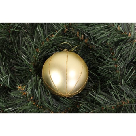 Komplet 6 bombek plastikowych z dekorem złotych