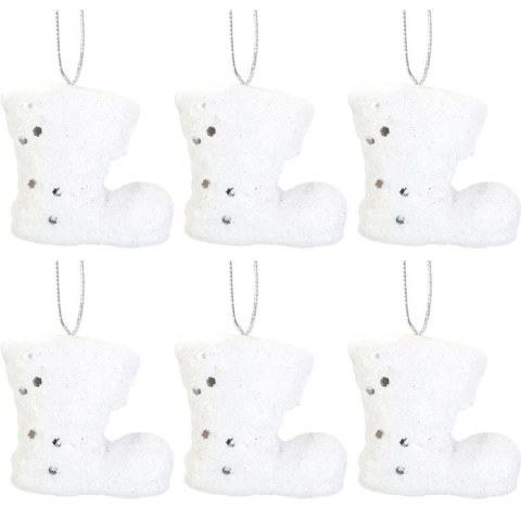 Komplet 6 bucików styropianowych śnieżnych 6.5 cm