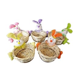 Koszyk z głową zająca w 5 kolorach 17X13 cm