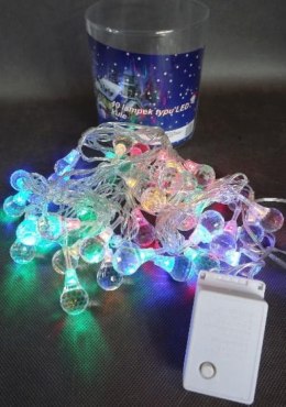 Kryształowe Lampki Choinkowe LED 40szt z Programatorem 8 Funkcji, Multi Kolorowe, Zasilanie 24V, Długość 4m