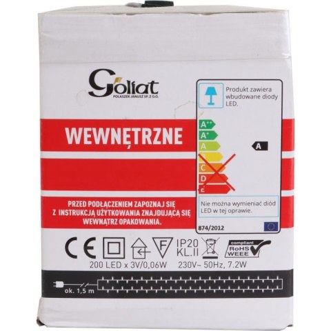 Lampki choinkowe 200 led multikolor wewnętrzne w ringu