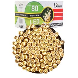 Lampki choinkowe 80 LED RING ciepły biały