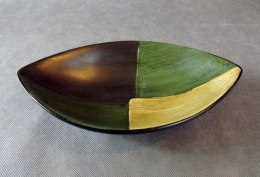 Misa Ceramiczna Kontrast w Kolorach Zieleni i Beżu z Gumkami Antypoślizgowymi