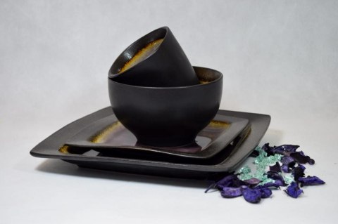 Miska Kolekcjonerska Vintage Harmony w Kolorach Fioletowo-Żółtym i Brązie