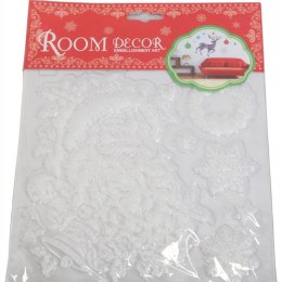 Naklejki na okno Mikołaj i 5 śniżynek