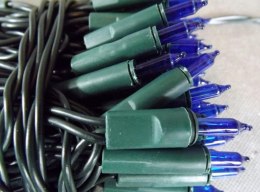 Niebieskie Lampki Choinkowe 100L z Dodatkowym Gniazdem i Zielonym Kablem 220V-240V 6.5m