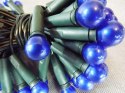 Niebieskie Lampki Choinkowe - Kulki Perłowe 100L na Zielonym Kablu, 6m, 220V-240V, Do Użycia Wewnątrz