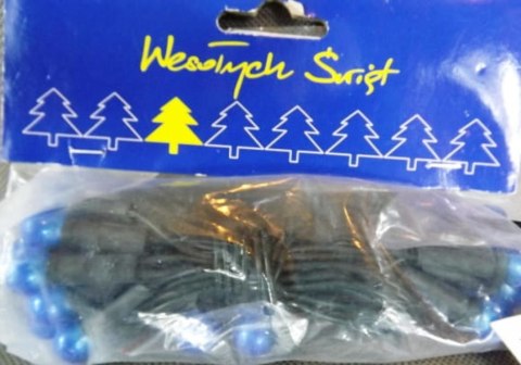 Niebieskie Perłowe Lampki Choinkowe 20L na Zielonym Kablu, 1.4m, 220V-240V, Do Użytku Wewnętrznego