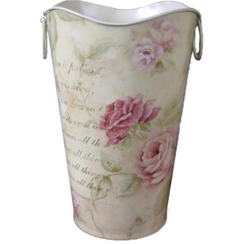 Ocynkowana Osłonka Dekoracyjna z Motywem Kwiatowym 25x15cm - Większa Wersja