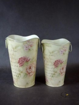 Ocynkowana Osłonka Dekoracyjna z Motywem Kwiatowym 25x15cm - Większa Wersja