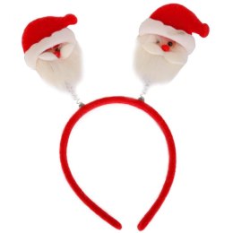 Opaska na głowę z Mikołajami czerwona