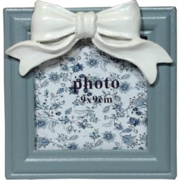 Popielata Ramka na Zdjęcia Kwadratowa z Kokardą