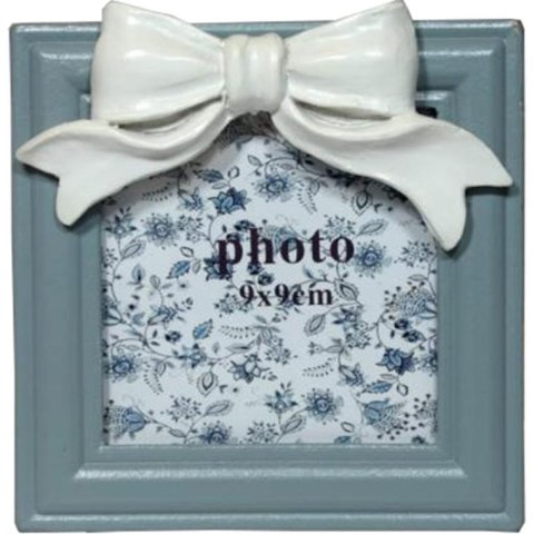 Popielata Ramka na Zdjęcia Kwadratowa z Kokardą