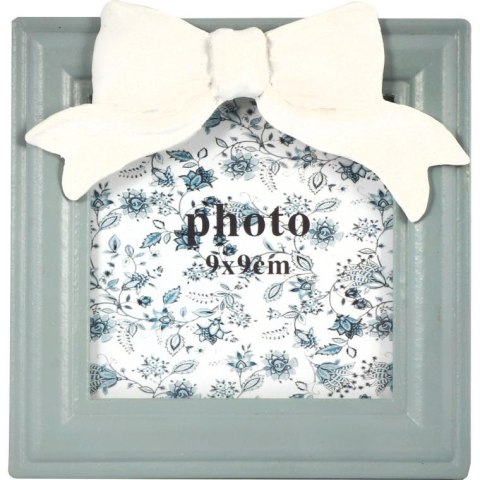 Popielata Ramka na Zdjęcia Kwadratowa z Kokardą