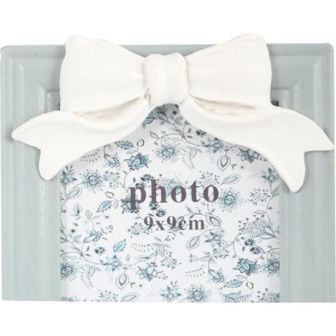 Popielata Ramka na Zdjęcia Kwadratowa z Kokardą