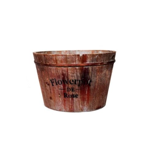 Postarzane Drewniane Wiaderko na Kwiaty lub Zioła