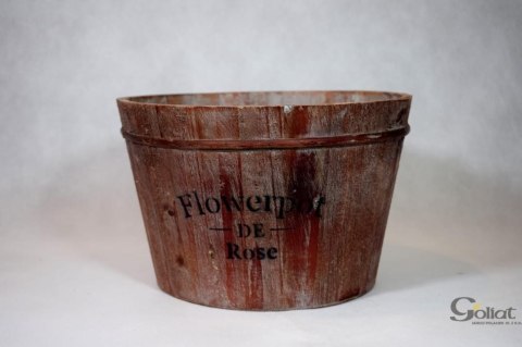 Postarzane Drewniane Wiaderko na Kwiaty lub Zioła