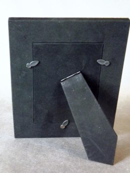 Ramka na zdjęcie stojąca kolor srebrny kratka 19.5x15 cm