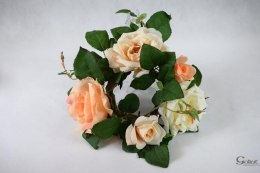 Romantyczny Wianek z Beżowych Róż o Średnicy 20cm