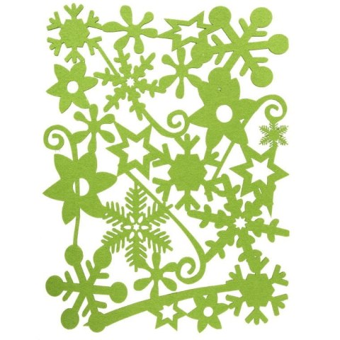 Serweta filcowa prostokątna kształty w kolorze zielonym