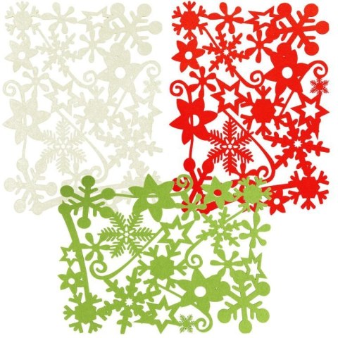 Serweta filcowa prostokątna kształty w kolorze zielonym