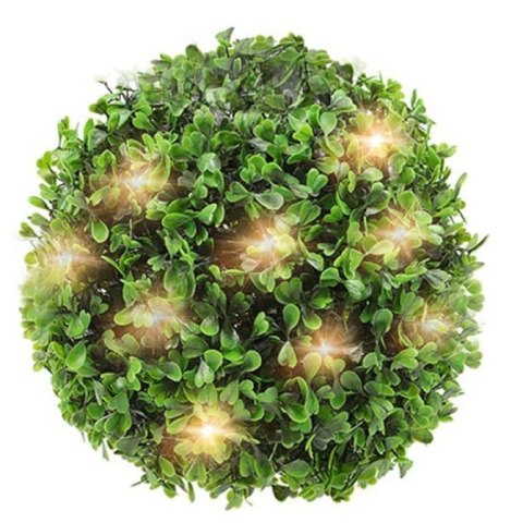 Solarna Dekoracja Ogrodowa - Kule z Bukszpanu na Słupkach, 3 szt.