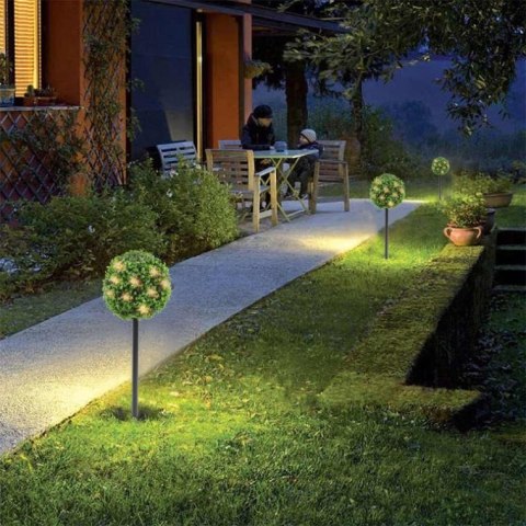 Solarna Dekoracja Ogrodowa - Kule z Bukszpanu na Słupkach, 3 szt.