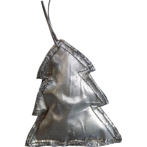 Srebrna Zawieszka w Kształcie Choinki z Materiału 9x8cm