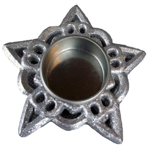 Srebrny Świecznik na Tealight w Kształcie Gwiazdy 9.5cm