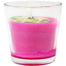 Świeca Citronella w szklanym naczyniu - różowa, odstraszająca owady na zewnątrz