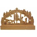 Świecznik Drewniany LED w Kształcie Szopki Bożonarodzeniowej