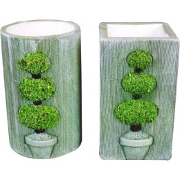 Świecznik Prostokątny z Motywem Drzewka 12x7 cm