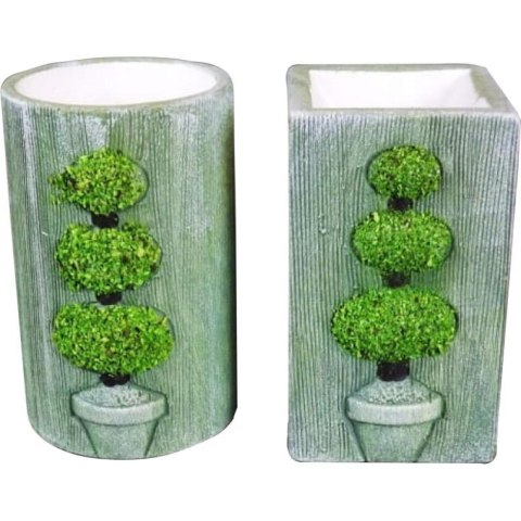 Świecznik Prostokątny z Motywem Drzewka 12x7 cm