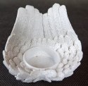 Świecznik Tealight z Białymi Opalizującymi Skrzydłami z Polirezyny