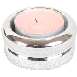 Świecznik ceramiczny na świeczkę tealight srebrny