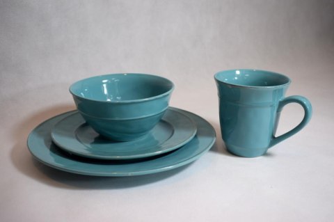 Talerz Obiadowy Vintage Turkusowy 28,5 cm