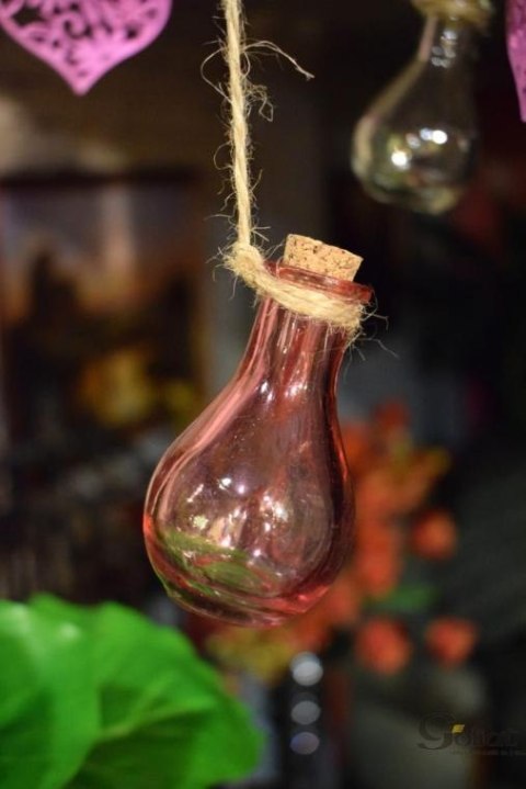 Turkusowe Szklane Butelki Dekoracyjne / Mini-Wazoniki, 3 sztuki