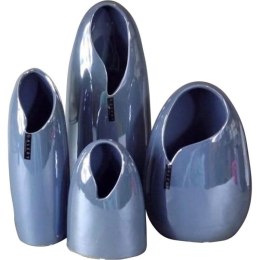 Wazon ceramiczny w kolorze niebieskim duży 16x8x37 cm