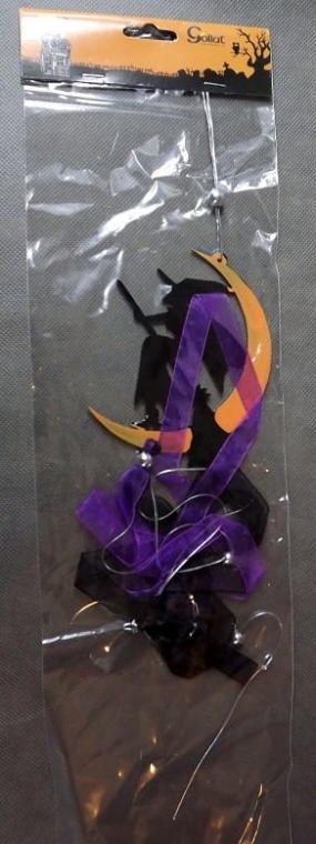 Zawieszka Dekoracyjna Czarownica na Księżycu w Kolorach Czerni i Fioletu