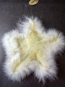 Zawieszka w kształcie gwiazdy z kremowych piór 20cm