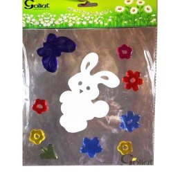 Żelkowe Naklejki Wielkanocne - Zajączki 20x20cm