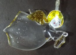 Zestaw 8 Białych Lamp LED z Figurkami Aniołków z Akrylu, Zasilanie Bateryjne, Długość 1.5m